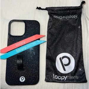 Loopy case iPhone 13pro max - Righty. Black Sparkle 🖤
